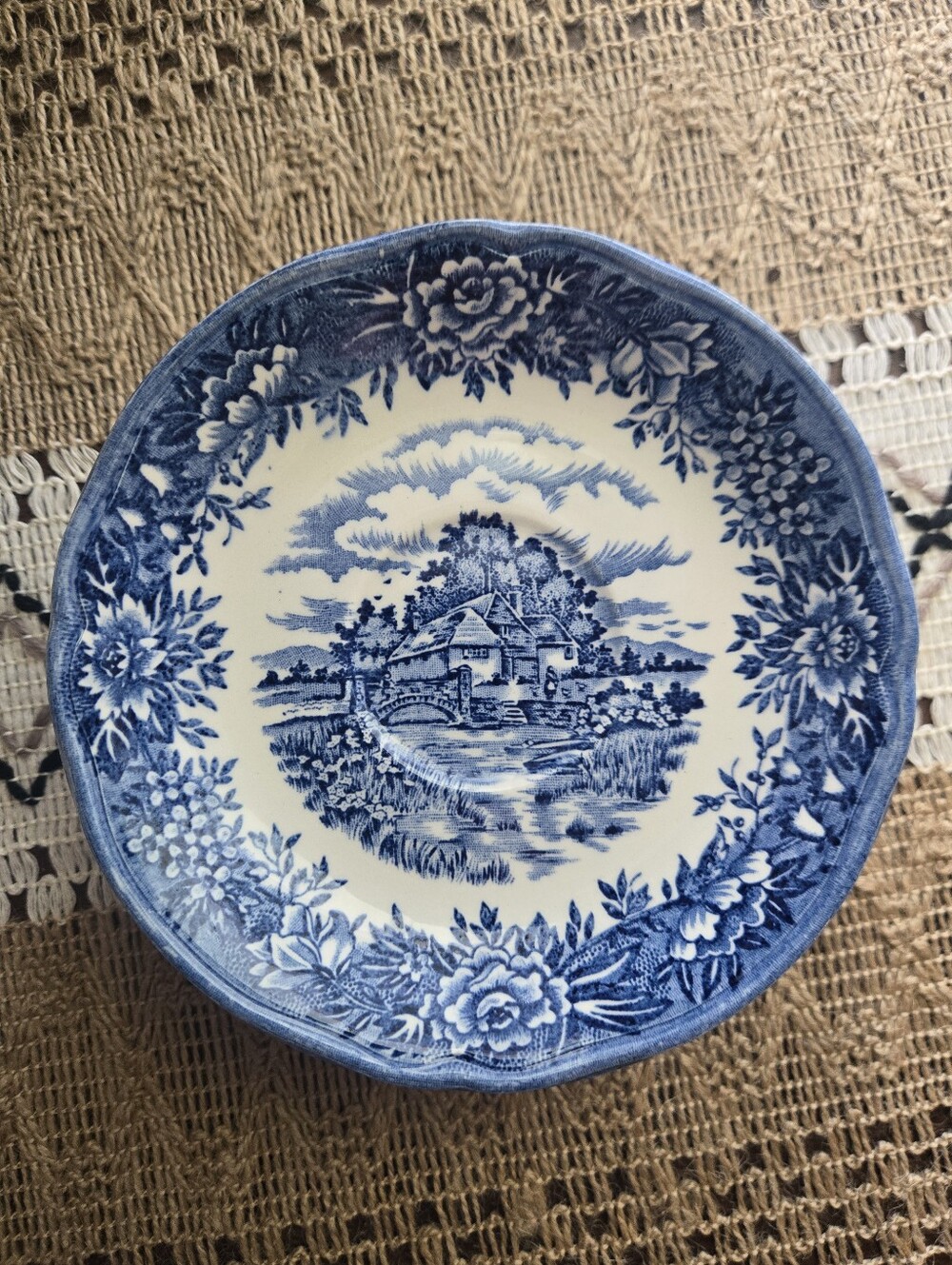 Vintage Saucers By Salem China Co. In English Village Set Of 7